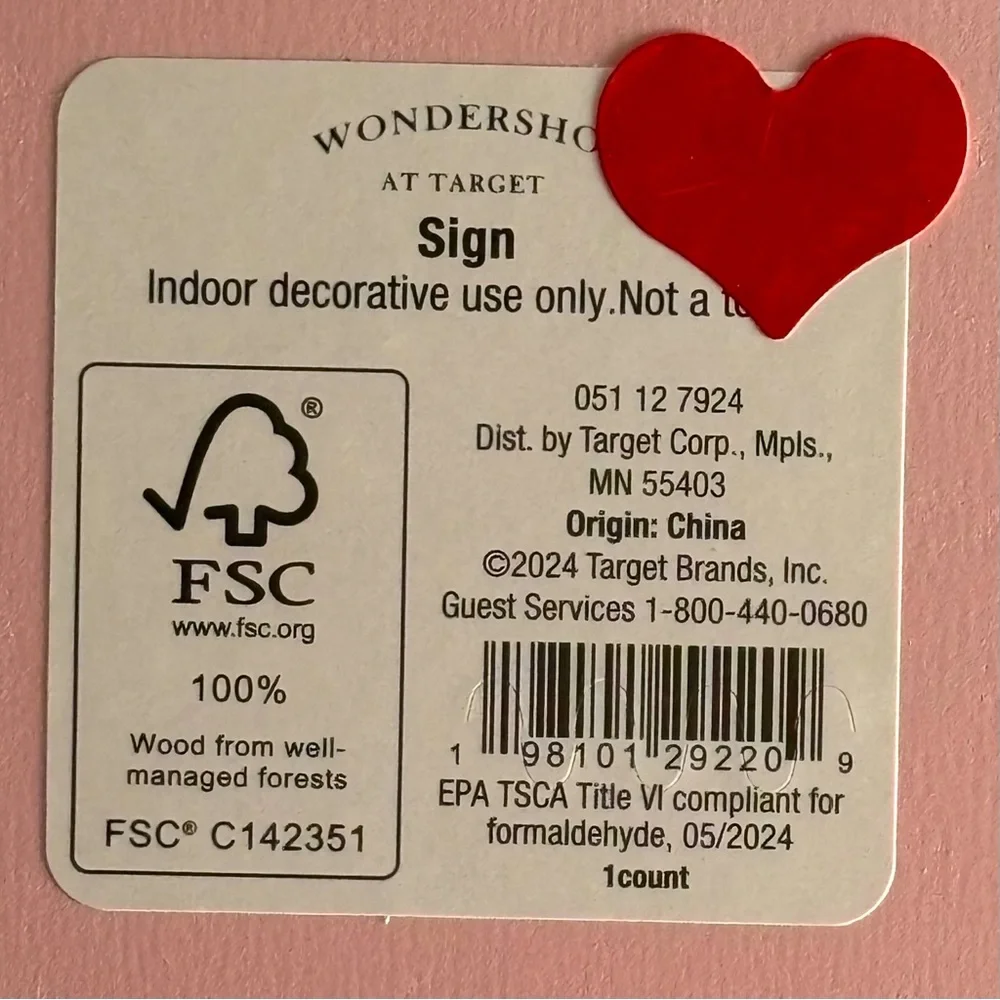 Target Pink Wood Christmas Tree Sign / Picture